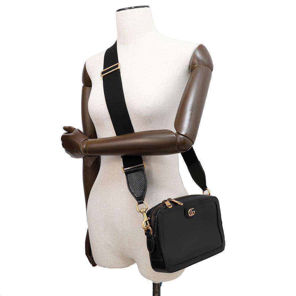 Gucci Double G Python Shoulder Bag Black - image 5